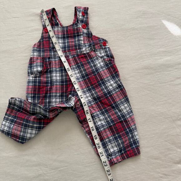Vintage Red Plaid Overalls 9 months - Picture 3 of 5